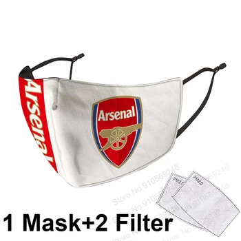 

Reusable Masks For Arsenal Football Team Face Shield Washable Hygiene Mouth Mascarillas With 5 Ply Filter