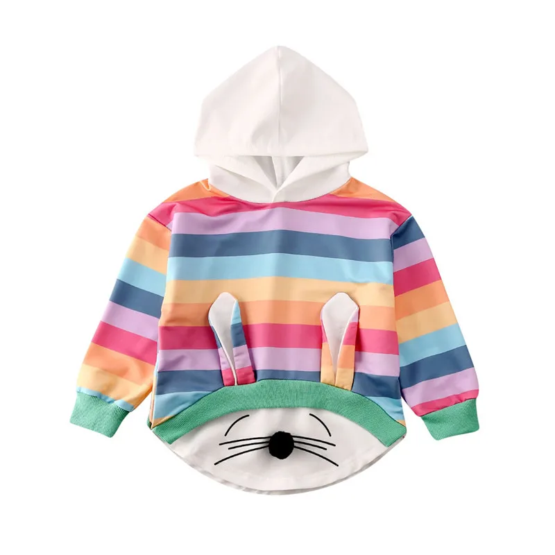 Одежда для новорожденных девочек; хлопковый свитер в полоску с капюшоном и геометрическим узором; зимний теплый пуловер с длинными рукавами для малышей; цельнокроеные Топы