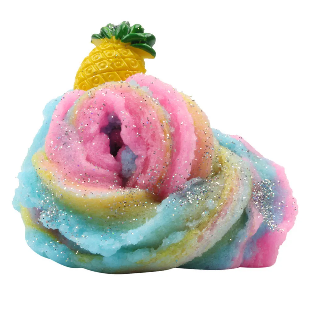 Colorful Mixing Cloud Cotton Candy Slime Fluffy Polymer Anti Stress Slime Sludge Cotton Mud Toy Toys For Children #A