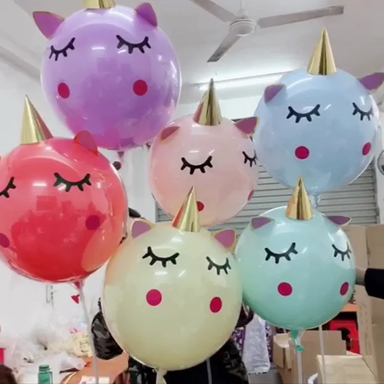 

1pcs 18inch Cartoon Unicorn Balloon happy birthday bobo Balloon wedding Birthday Party Decor unicorn party supplies Latex Ballon
