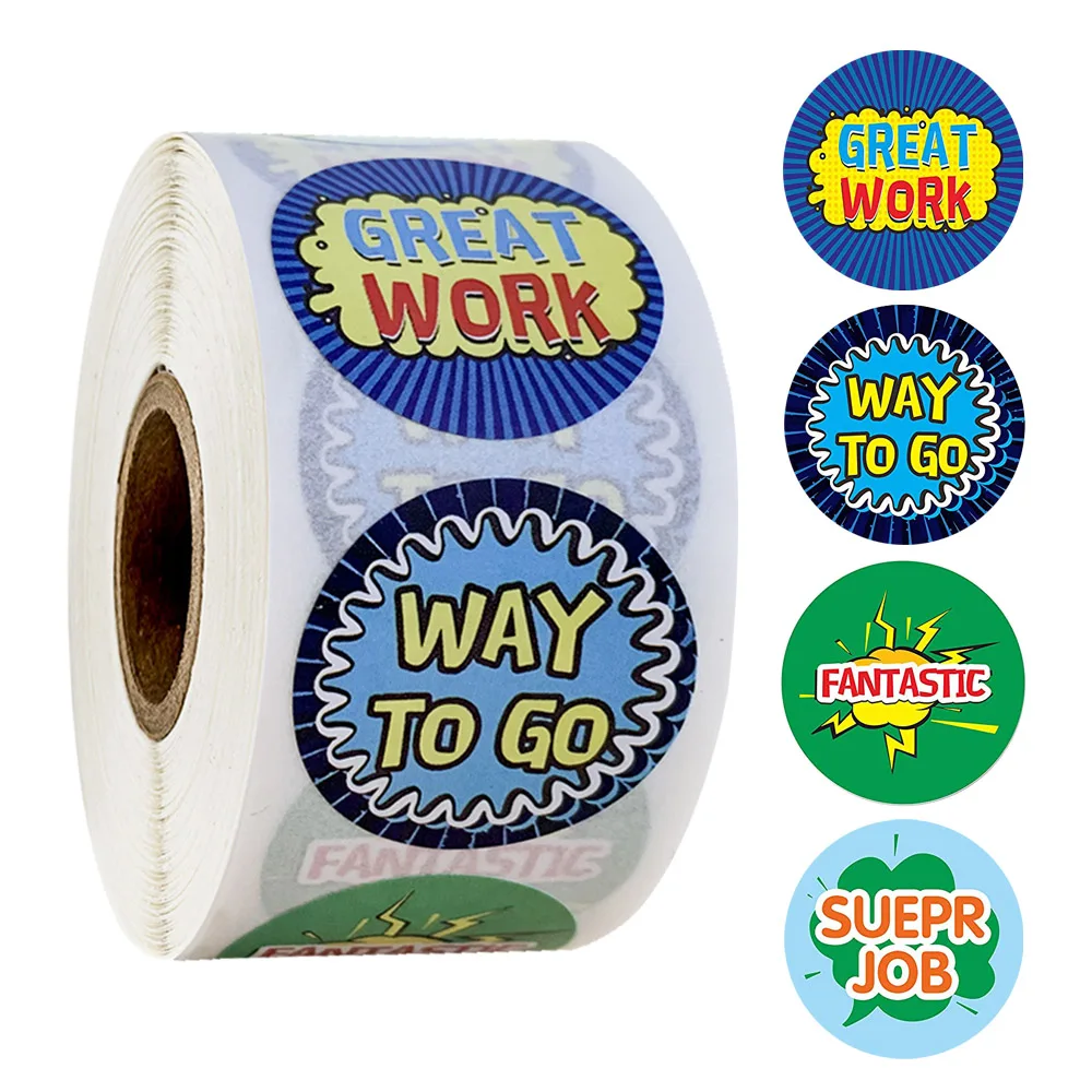 

500Pcs Cartoon Word Reward Sticker Encouragement Motivational Sticker for Students Teachers Classroom Use Stickers Scrapbooking