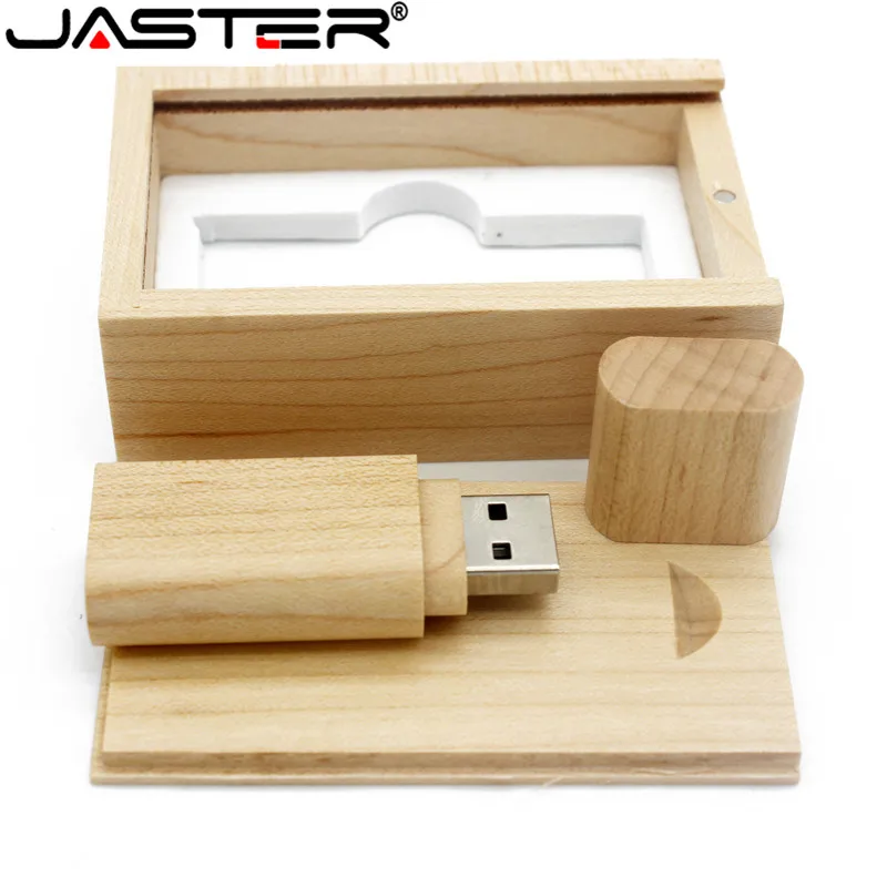 JASTER(более 10 шт бесплатный логотип) клен деревянные USB+ коробка USB флэш-накопитель Флешка 4 ГБ 8 ГБ 16 ГБ 32 ГБ карта памяти подарок для фотографии