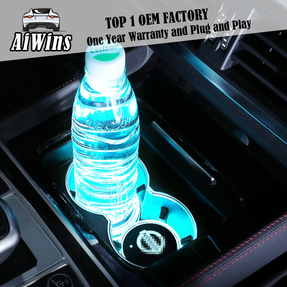 Aiwins автомобильный светящийся коврик для посуды для Nissan Полная серия автомобильный светящийся Логотип Аксессуары Atmospherelight