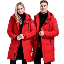 Зимний пуховик для мужчин, 90% белый утиный пух, мужской удлиненный пуховик, повседневное уплотненное теплое пуховое пальто с капюшоном для влюбленных