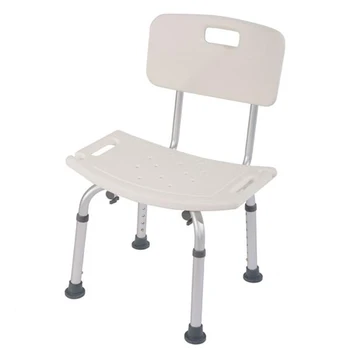 

CST-3012 Aluminum Alloy Elderly Bath Chair with Backrest Normal Toilet Stool Bathroom Stool Squat Toilet White