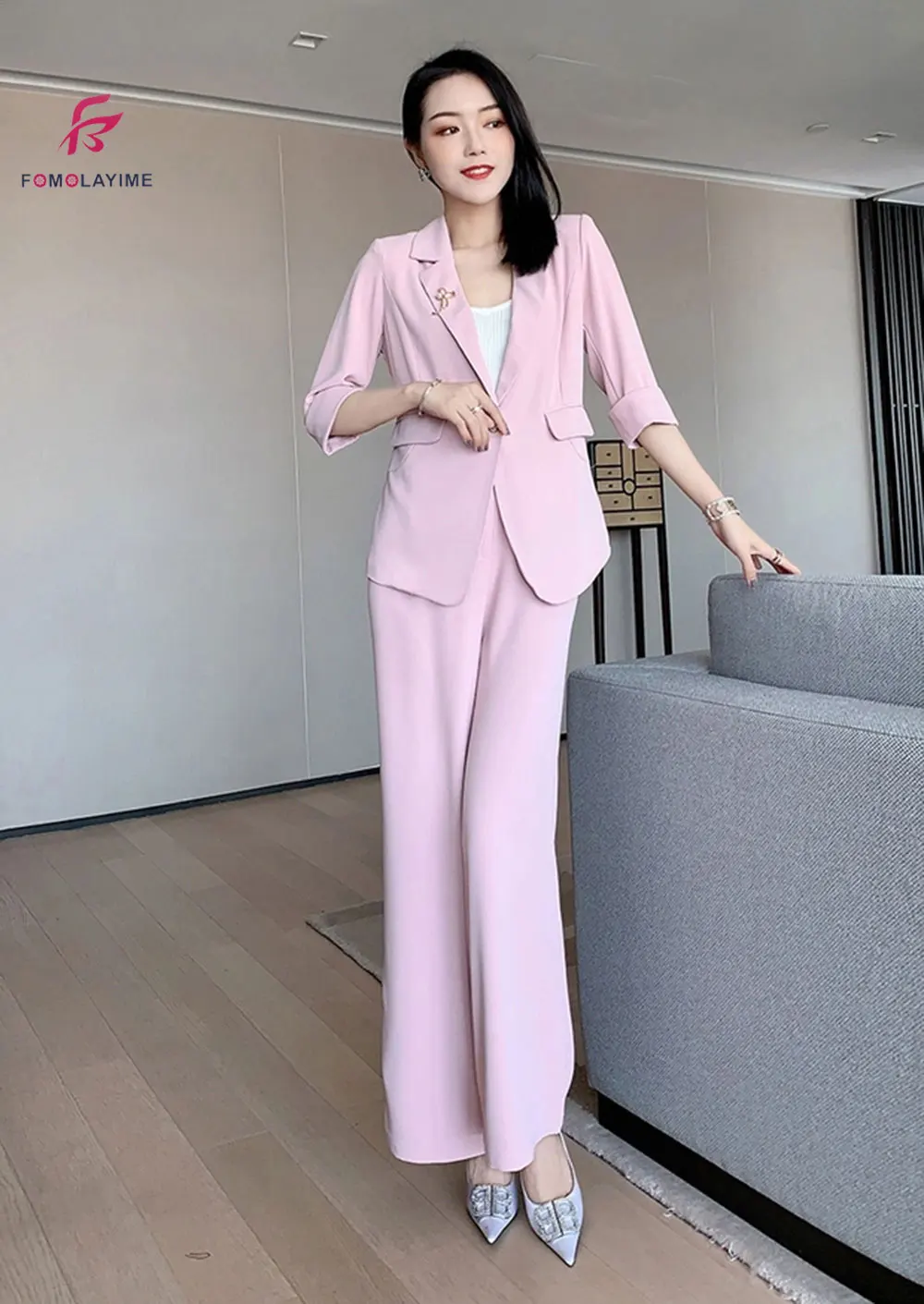 ネットオンラインストア 夏のスーツ21新ミドル長袖スーツジャケット ワイド脚ズボンのファッション2ピーススーツ 人気総合 Signature Johaness Com