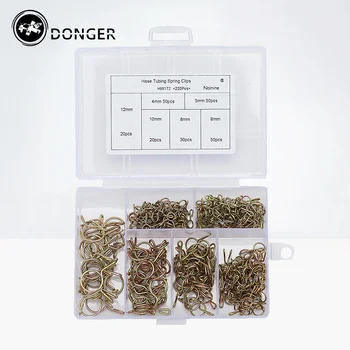 

220Pcs/set 4-12mm Fuel Line Hose Tubing Spring Clips Clamps Assortment Kit for Motorcycle Scooter ATV HW172