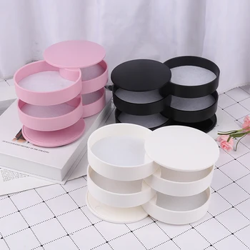 

Jewelry Storage Box 4-Layer Rotatable Jewelry Accessory Storage Tray with Lid