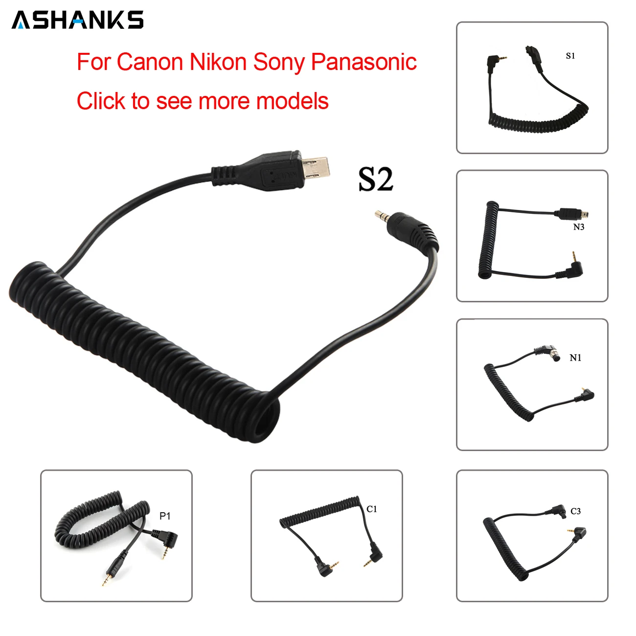 

Timelapse Shutter Release Cable 2.5MM Timer Connect Remote Trigger Sony Panasonic Canon Nikon p1 s1 s2 n1 n3 c1 c3 Camera Line