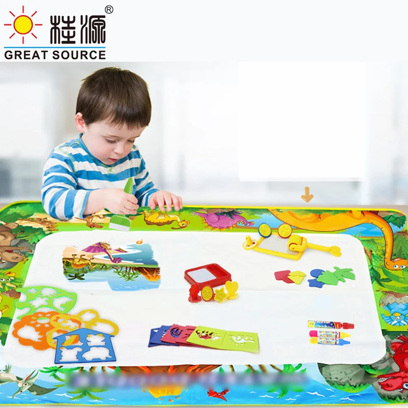 Big Doodle Mat Baby Water Drawing Mat & Magic Pens & Stamps Set Painting Board Educational Toys (160*120cm(62.99"*47.3")(3PCS)