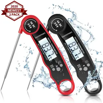 

2pcs Digital Meat Thermometer Waterproof Instant Read Meat Cooking Thermometer with Backlight for Kitchen Outdoor Grilling