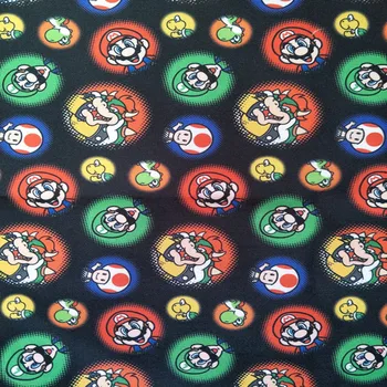 

140cm Width Cartoon Super Boy Black Polyster Canvas Fabric for Boy Backpacks Tablecloth Cushion Cover Curtain DIY