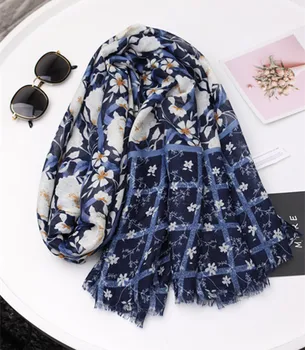 

KYQIAO hijab scarf 2020 mori girls autumn Japanese style fresh sweet long print scarf designer head scarf muffler foreign orders