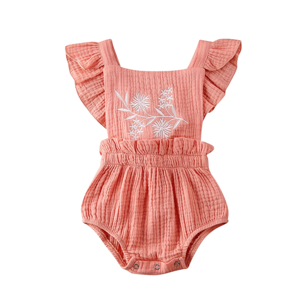 Pudcoco/боди с цветочным рисунком для новорожденных; одежда для маленьких девочек; детская хлопковая одежда для сна с короткими рукавами; комбинезон с открытой спиной