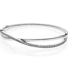 925 пробы Серебряный Высочайшее качество Звездная Галактика переплетенный с кубическим цирконием Pan браслет подходит для женщин бусины Шарм ювелирные изделия