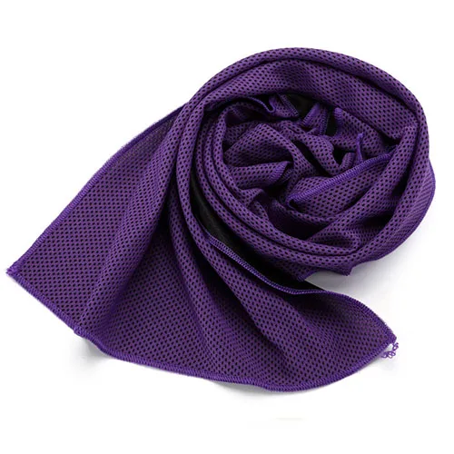 Purple Летнее теплое полотенце с холодным ощущением, спортивное полотенце для улицы, полиэфирное охлаждающее полотенце, многоцветное домашнее изделие - Цвет: Purple