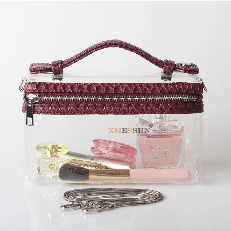 XMESSUN прозрачная сумка на цепочке, прозрачная сумка через плечо, женская модная вечерняя сумочка, роскошные дизайнерские сумки, модная сумка - Цвет: Snake Wine Red(5)