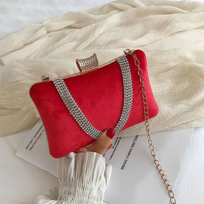 

JIULIN New type of one-shoulder diagonal lady's bag with small square water-wrapped drill