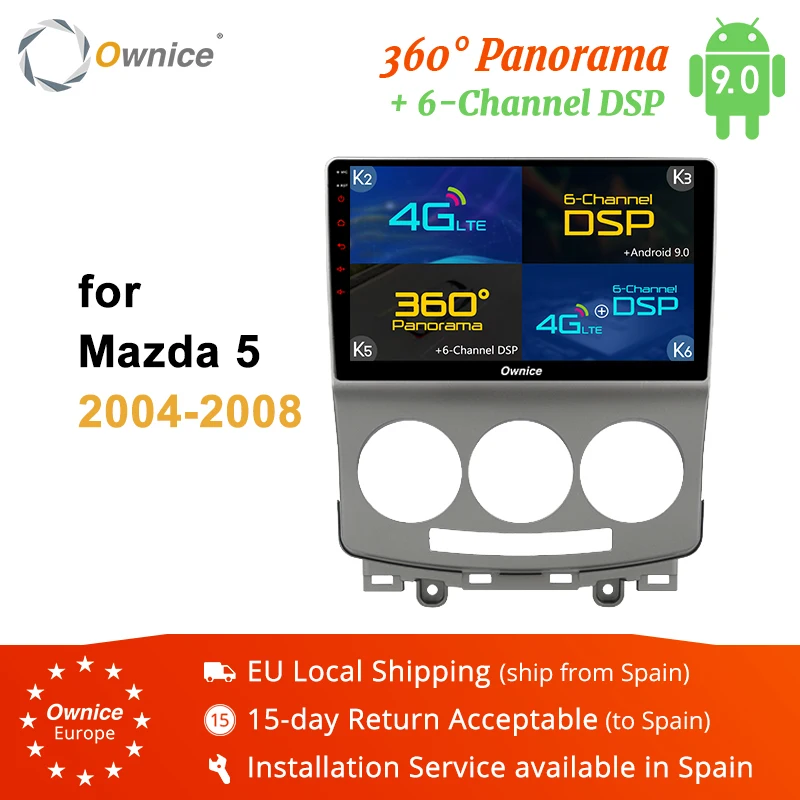 Ownice K1 K2 K3 K5 K6 9 &quot2 Din 4G LTE 360 панорама DSP автомобильный радиоплеер для Mazda 5 2004-2008 Android 0