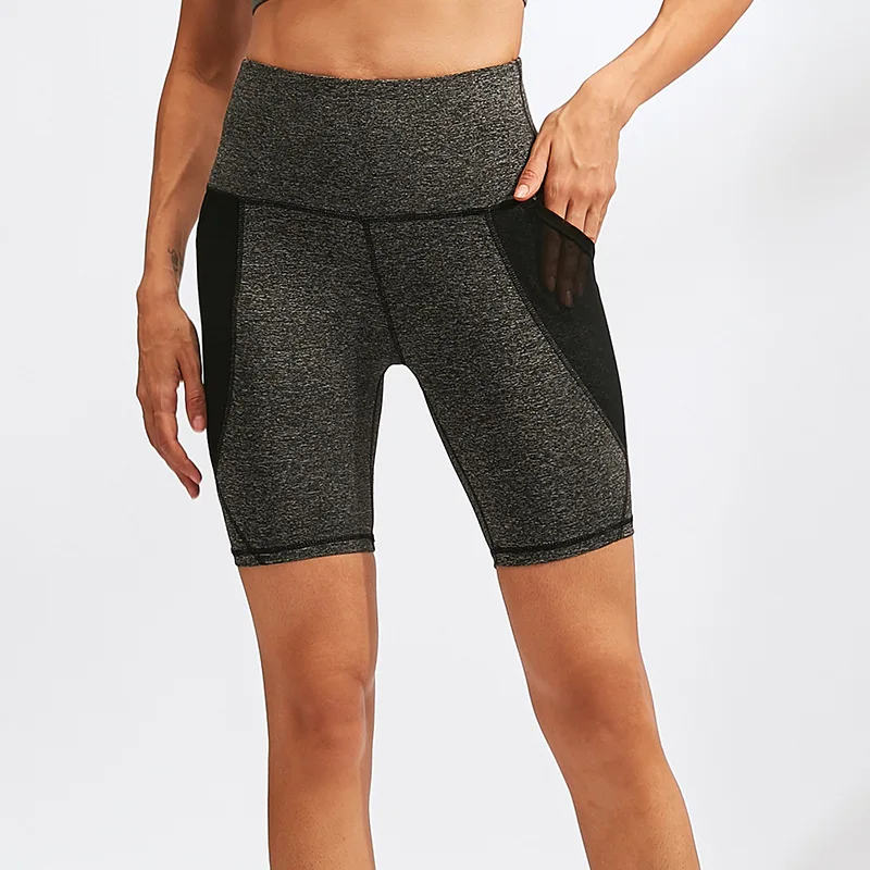 Pantalones cortos de Yoga para mujer, Leggings compresores de rápido, ropa de gimnasio, mallas para correr, pantalones de realce, Capris femeninos sexys con de malla|Pantalones cortos de yoga| - AliExpress