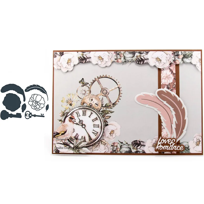 

Flower Feather Key Metal Cutting Dies for Scrapbooking and Card Making New 2019 die cuts