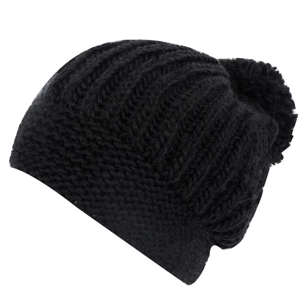 B Gorro invierno mujer,, унисекс, одноцветная шапка с помпоном, на флисовой подкладке, головной убор, вязаная шапка, шапка для улицы, шапка, femme hiver - Цвет: B