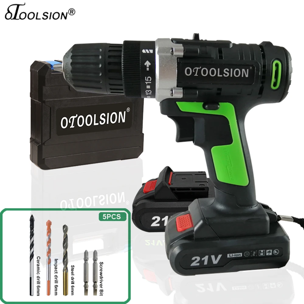 OTOOLSION 21V 1500Mah Дрель аккумуляторная отвертка электроинструменты Мини