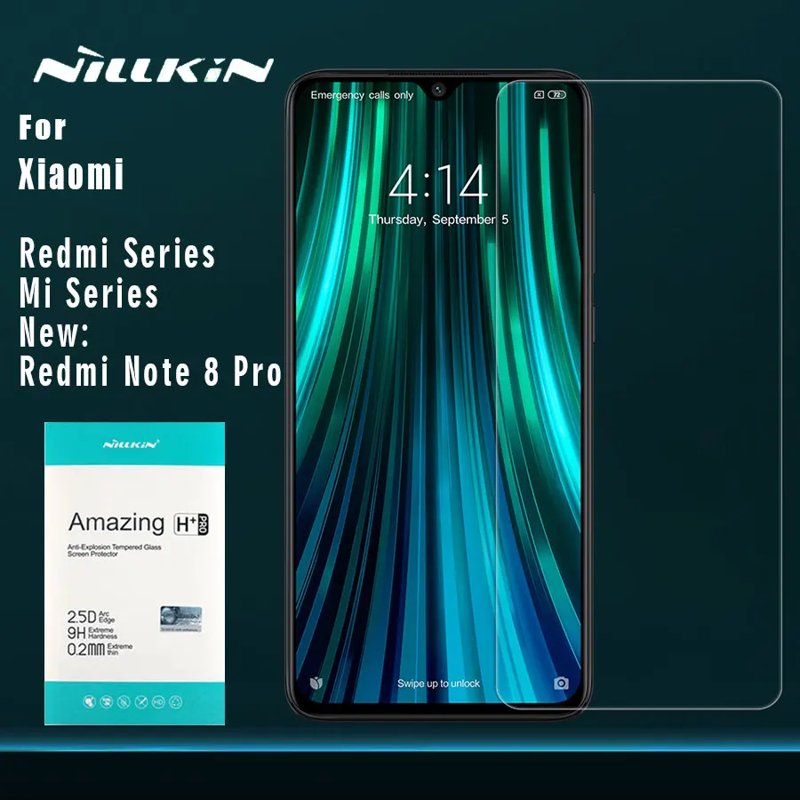 Закаленное стекло Nillkin 9H + Pro для Xiaomi Redmi Note 8T 8 7 7s 6 5 k20 Mi 9 9T SE|Защитные стёкла и