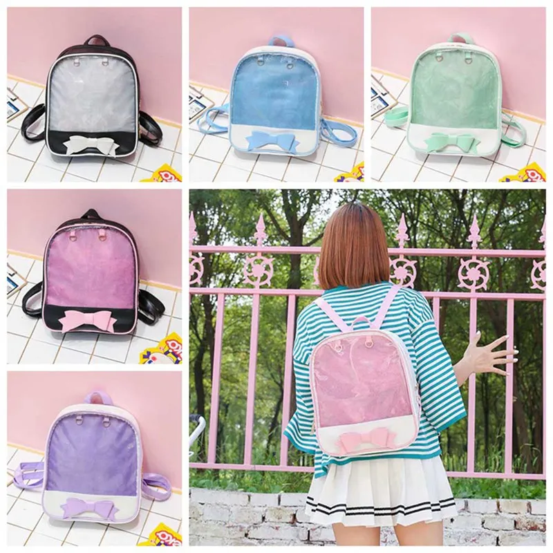 1 шт. Backshoulder сумка женская, школьная, Студенческая сумка модный Чехол для мобильного телефона с принтом "портмоне прозрачный пакет