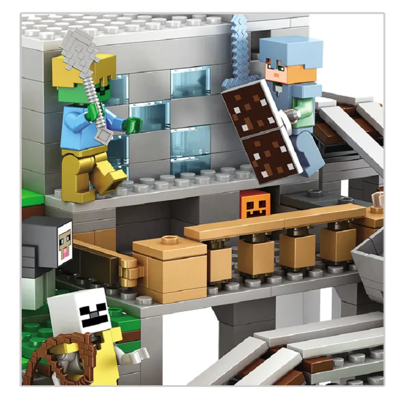 Mountain Cave Mine Mechanism Building Block With Action Figures Compatible 21137 My World Brick Set Gifts Toys Mountain Cave Mine Mechanism Building Block With Action Figures Compatible 21137 My World Brick Set Gifts Toys