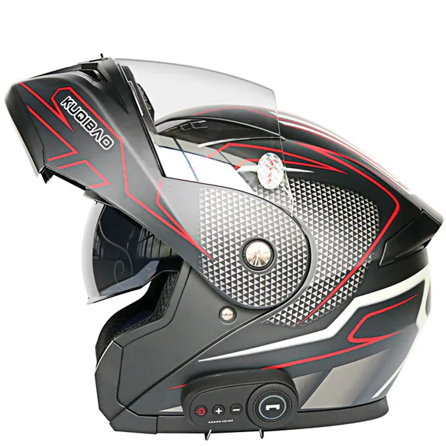 Men Women Bluetooth Motorcycle Helmet Flip Up Waterproof Longer Endurance Double Scratch Proof Anti Fog Visors K10