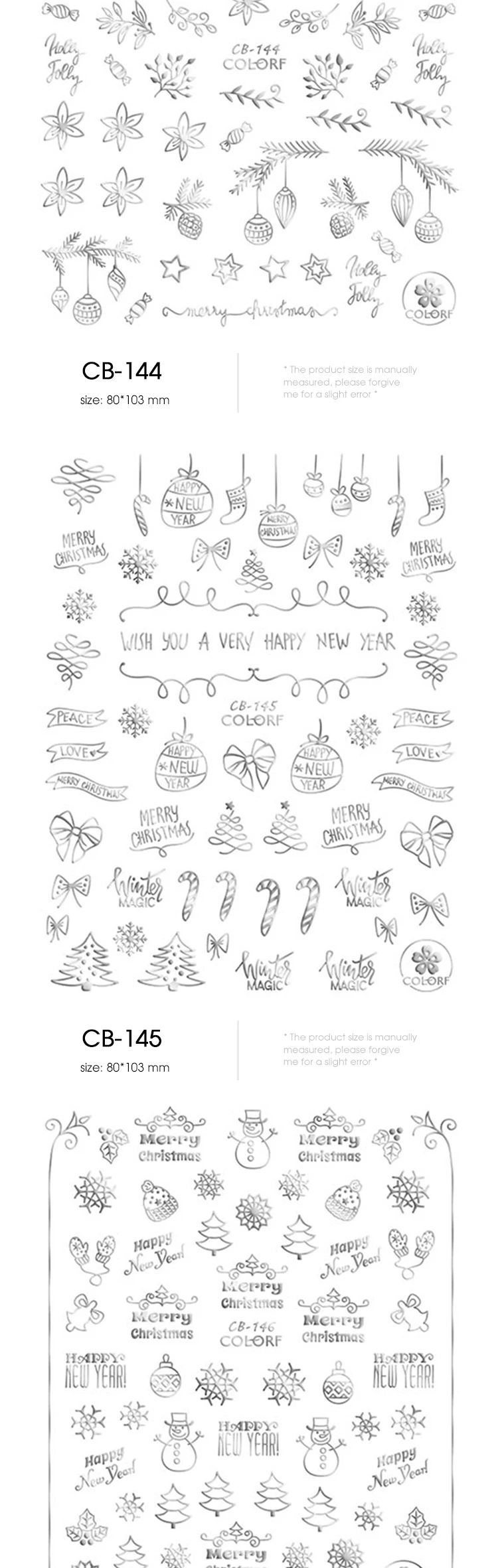 1 шт. наклейки для рождественских ногтей наклейки снежинки конверты рождественские украшения с изображением снеговика для зимних ногтей маникюрные инструменты