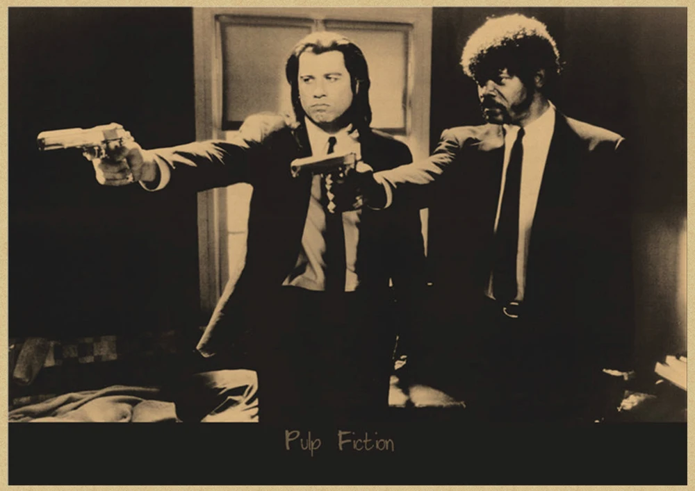 Pulp Fiction Quentin Tarantino Vintage Poster Wall Stickers For Living Room Home Decoration