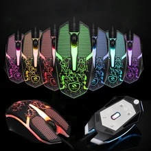 Проводная игровая мышь, 3 кнопки, светодиодный, оптическая, USB, компьютерная мышь, геймерские мыши, красочный светильник, игровая мышь, эргономичная мышь для ПК, ноутбука