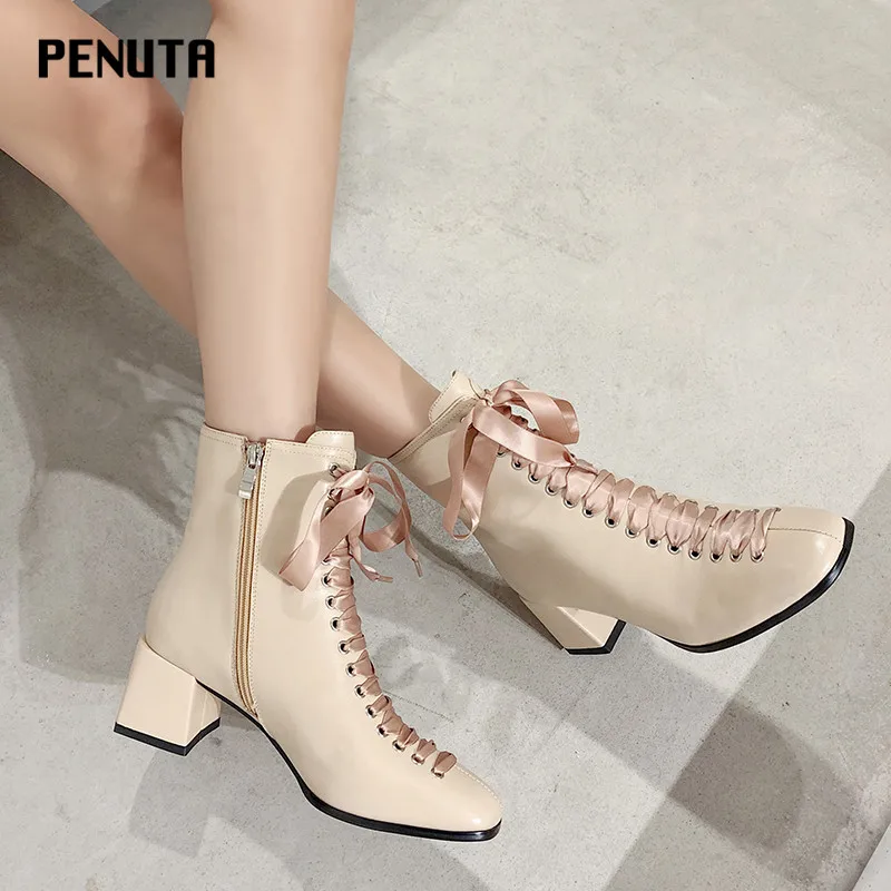 chunky high heel chelsea boots