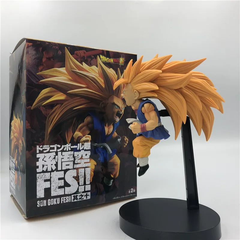 Dragon Ball Z Сон Гоку ребенок Супер Saiyan 3 Ver. ПВХ фигурка DBZ Goku Fighting FES Vegeta Коллекция Модель игрушки 20 см