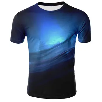 

Summer new casual style 2020 men's T-shirt 3D printing space galaxy space printing men's short-sleeved shirt starry crew neck sh