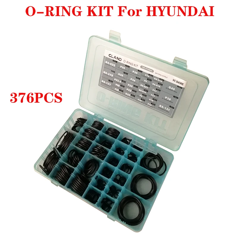 

Rubber O-RING KIT Seal Gasket Set 376PCS For HYUNDAI