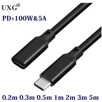 

100W PD 5A USB3.1 Type-C Extension Cable 4K @60Hz 10Gbps USB-C Gen 2 Extender Cord For Macbook Laptop Nintendo Switch ASUS HP