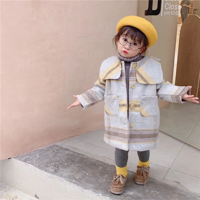 

You mao mi 2019 Autumn And Winter New Style Korean-style Fashion-Style Warm Single Breasted Mid-length Plaid Woolen Cloth Overco