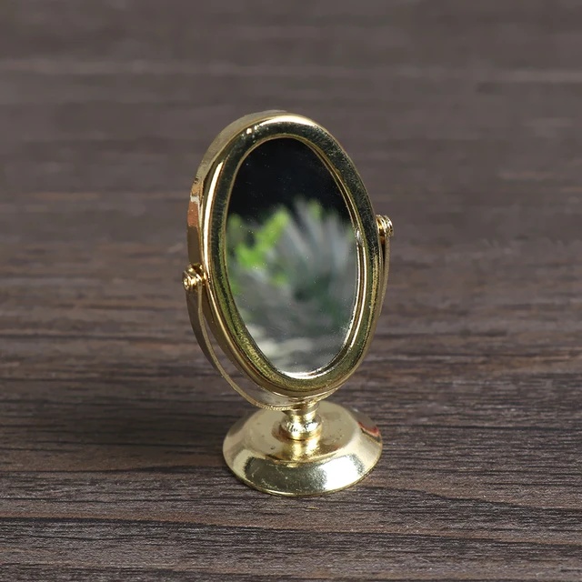1:12 DIY Mini Golden Frames Dollhouse Ornament Vintage Furniture Miniature Retro Mirror European Style Doll Accessories 4