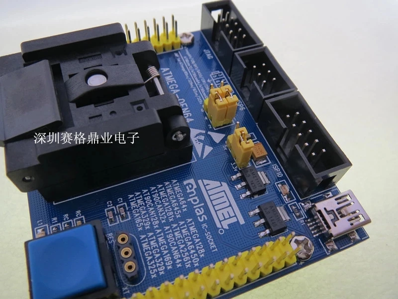 US $115.20 Original ATMEL IC Test Seat ATmega6450Mega1281Mega2561Mega128IC Burning Programm QFN64 Socket Adapte