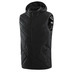 11 Places Heated Vest Men Smart USB Charging Heating Vest Electric Polyester Fiber Waist Coat for Hiking Camping