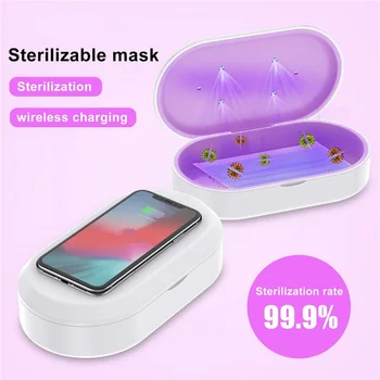 

UV Sterilizer Box For Mask Phone Watch Cleaner Sanitizer 15W Wireless Charger Disinfection Box Ultraviolet Light Sterilizer Box