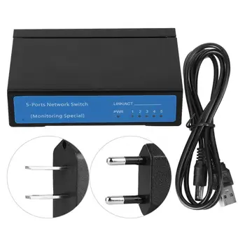 

110-240V Mini 5-Ports 100M 2000MA Ethernet Network Switch Hub network switch hub