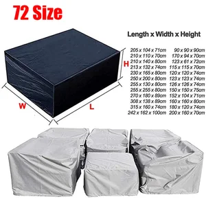 Чехлы для мебели и патио, набор очень больших чехлов для уличной мебели, водонепроницаемые, с защитой от дождя, снега, пыли и ветра, с защитой от УФ-лучей, подходит для 12 мест - изображение