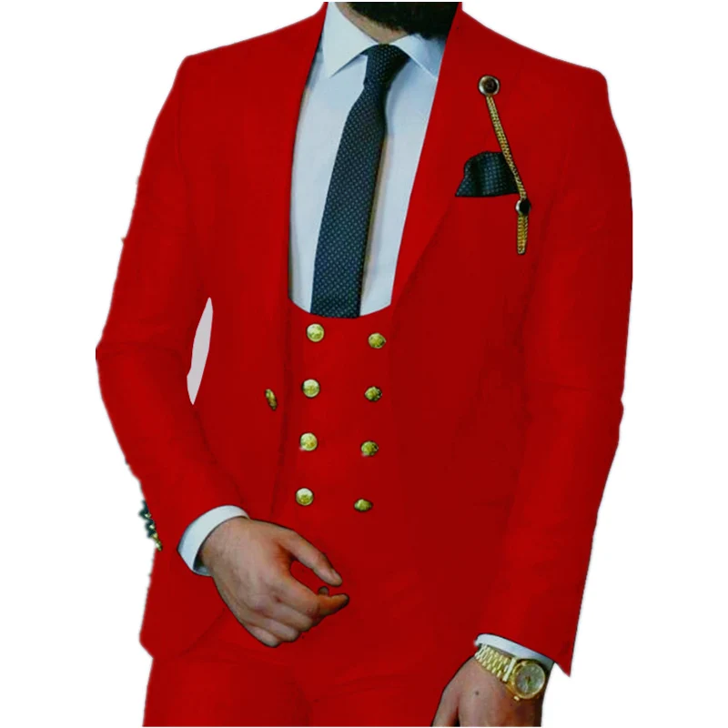 

Handsome One Button Groomsmen Peak Lapel Groom Tuxedos Men Suits Wedding/Prom Best Blazer ( Jacket+Pants+Vest+Tie) B318