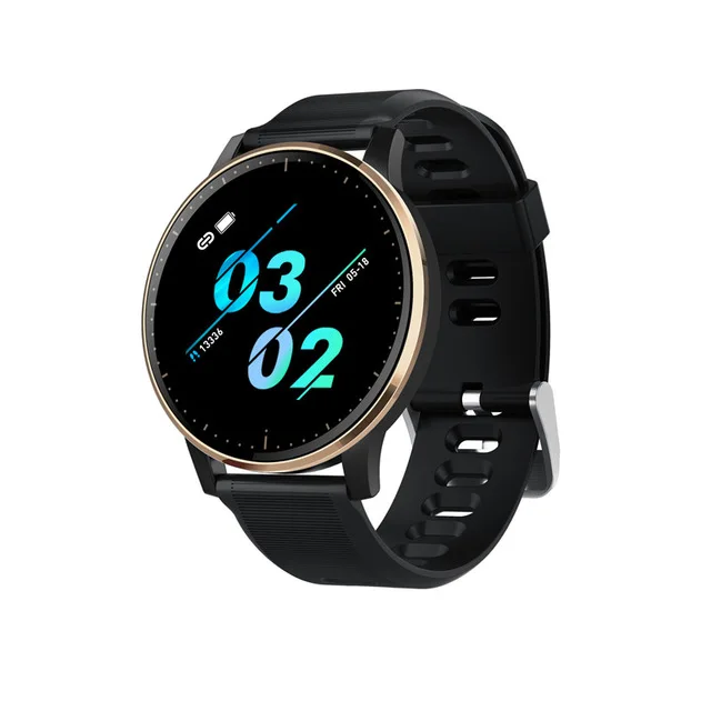 Nennbo трекер активности Смарт-часы для мужчин и женщин умный Браслет Bluetooth подключение Android телефон ios - Цвет: silicone-black-gold