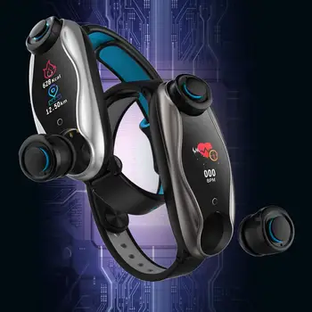 

smart band T90 Heart Rate Blood Pressure Monitoring Bluetooth Earphones Smart Bracelet smart watch фитнес браслет