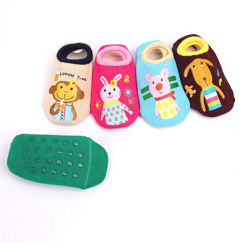 

Cotton Baby Boys Girls Socks Rubber Slip-resistant Floor Socks Cartoon Infant Kids Animal Socks Winter Autumn Thicken Warm Shoes